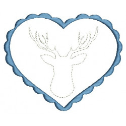 Stickdatei - Bayrisches Herzrahmen Hirsch Doodle